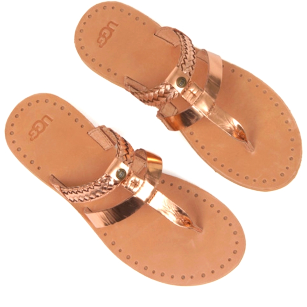 Euc like new Ugg Audra leather thong sandals in Rose gold size 8